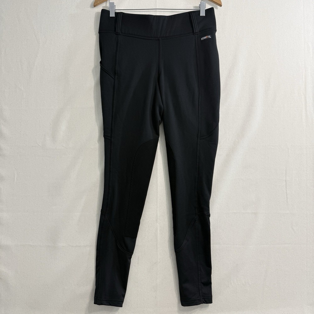 Kerrits Black Fleece Lined Riding Leggings Womens Large Equestrian Pull On