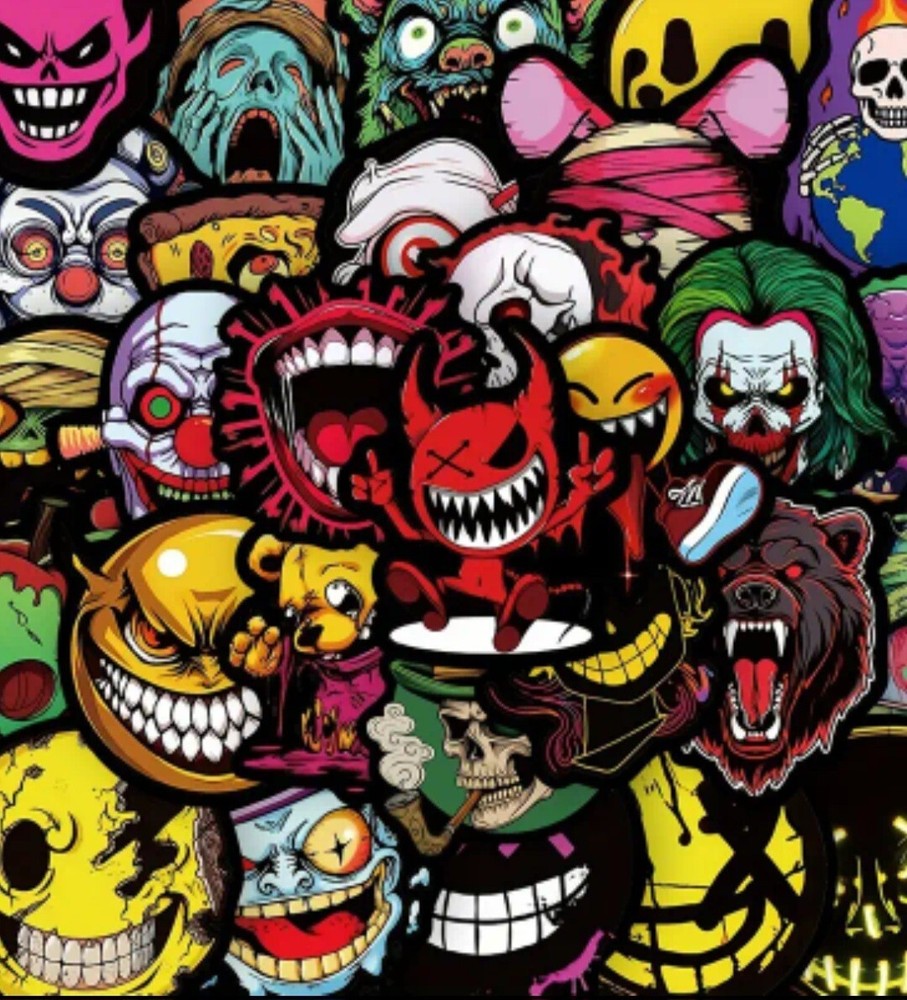 Horror Gothic Scary Graffiti Stickers Random 20pcs For Phone Laptop Waterbottle