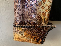 Western Show Women’s Horse Riding Shirt Shiny Animal Print W/ Jewels Very Flashy