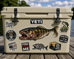 Angry Swimbait Sticker fishing lure Bass Pike Trout Decal Jig Bait