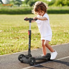 Besrey Kick Scooter 3 Wheel Scooter for 2-10 Years Girls and Boys,Black