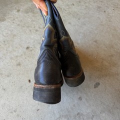 VTG Roper Made in Spain Leather Cowboy Boots Women’s 8 Blue Brown Western