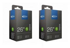 Schwalbe 2 x 26 Mountain Bike Inner Tubes 26×2.1 with Schrader/Car Valves,Black