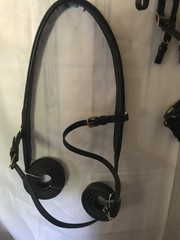 New Black Leather MINI Small Pony Horse Driving Harness with BLUE STAR Cutouts