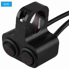 CNC Aluminum Alloy Motorcycle Handlebar Switch, 12V Push Button Switch, Black,