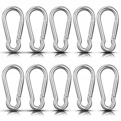 10 PCS Stainless Steel Carabiners Spring Snap Hooks Heavy Duty Keychain Clip NEW