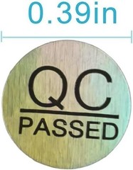 Quality Control Labels – 1080 Reflective Silver QC Passed Stickers, 0.39 Inch