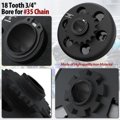 1PZ CH3-J18 Go Kart Centrifugal Clutch 18 Tooth 3/4″ Bore #35 Chain 20mm Replace