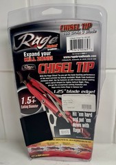 Rage Chisel Tip SC 3-Blade 100 Grain Broadheads 1.6in Cut Red Silver
