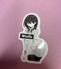 black and white lewd waifu stickers #5