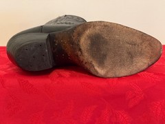 Nocona Vintage Black Leather Cowboy Boots Mens Style 4701 Sz 12