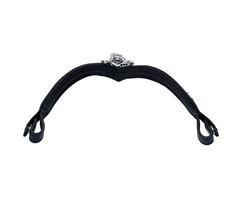 Crystal Teardrop Horse Browband Black Leather Bling Rhinestone Bridle Tack
