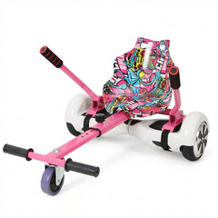 Adjustable Hoverboard Go Kart Seat Attachment Pink Fits 6.5-10 In Self Balancing