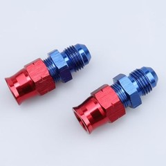 -6 AN Male to 3/8″ Hardline Compression Fitting 6AN to 3/8″ Red/Blue – 2PCS