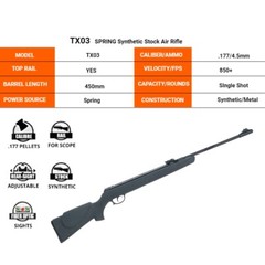 TrimexArms TX03 .177 Caliber Break Barrel Spring 850+ FPS Air Rifle 200 Pellet