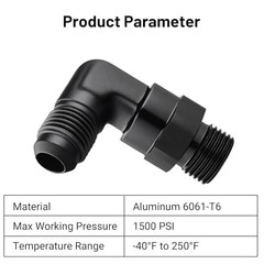 6AN Flare to 5/8 * 18 ORB Male Swivel Adapter 5/8*18 ORB to 6AN 90 Degree