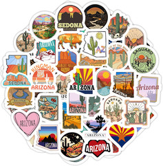 100Pcs Arizona Stickers for Water Bottle and Laptop – Arizona Party Supplies & D