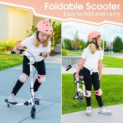 Swing Scooter for Kids, 3 Wheels Foldable Wiggle Kick Scooter Push Drifting w…