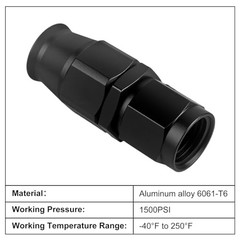 6AN PTFE Hose End Fitting Straight Swivel Only for PTFE 6AN Straight Normal