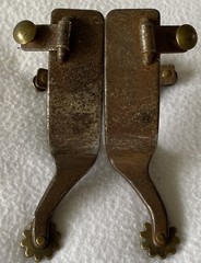 Bob BLACKWOOD Handmande Brass Mounted Men’s 1-1/4″ WIDE Band Working Ranch SPURS