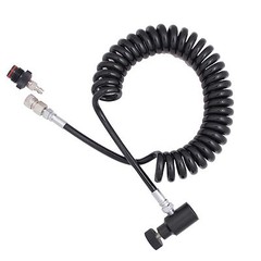 G7 Paintball HPA CO2 Coiled Remote Line, Quick-Disconnect. ASA adapter FREE SHIP