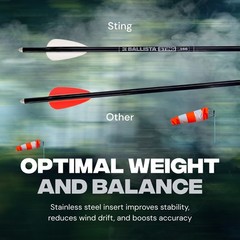 BALLISTA Sting Micro-Diameter Carbon Crossbow Bolts w/ SS Penetrator Inserts 3pc