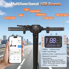 1200W Electric Scooter for Adults 36Miles 30MPH Off-Road Fat Tire Fast E-Scooter