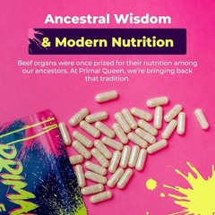 Primal Queen Female-Optimized Beef Organ Superfood Supplement (Heart, & 3 More)
