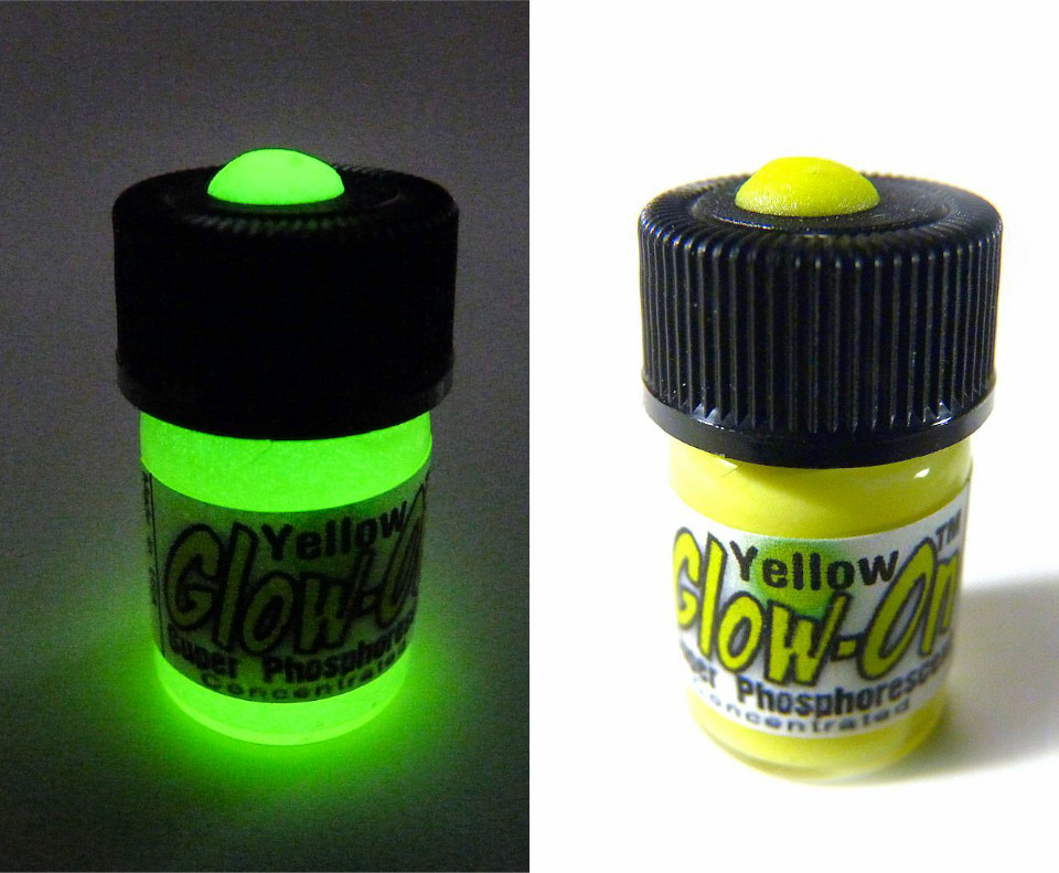 Glow-On YELLOW Glow Paint For Gun Sights, Fishing Lures 2.3 ml Vial, Bright!