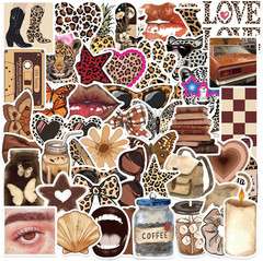 Cute White Aesthetic Waterproof Stickers Pack, 50 Pcs for Kids Teens Adults