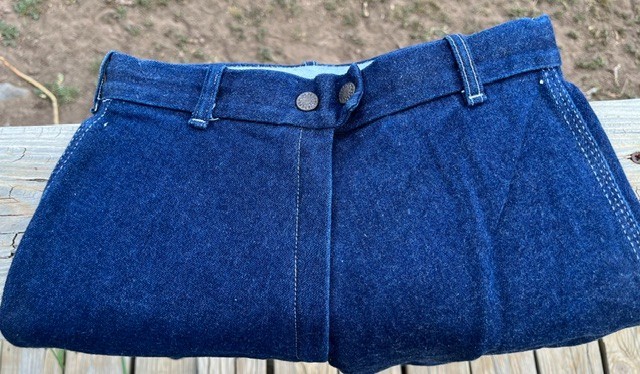Devon Aire Blue Demin Riding Breeches Knee Patches Size 26L New w/o Tags