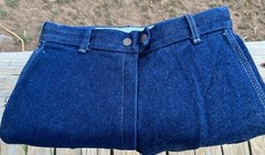 Devon Aire Blue Demin Riding Breeches Knee Patches Size 26L New w/o Tags