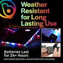 LED Cornhole Lights Set – Glow in the Dark, Light Up Cornhole Board Kit, Red