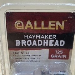 Allen Haymaker 125 Grain Broadheads – 3 Pack – 1 3/16″ Cut Stainless Steel Tip