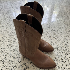 Tony Lama Western Cowboy Boots Mens 8.5D Brown Leather Tascosa