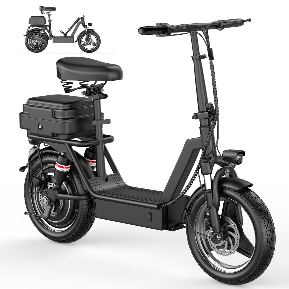 Electric Scooter Adults 25 MPH 43 Miles Range 14» 1500W E-Scooter with Seat