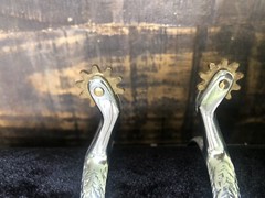 Ladies ROPING SPURS Stainless Steel 1/2” Band Women’s Roper Western AHE 318