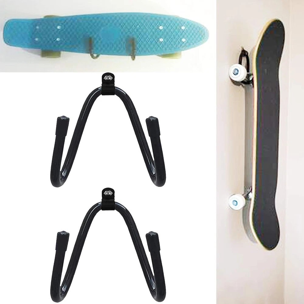 Pmsanzay Skateboard Wall Mount Hanger Rack Storage Display Holder Black