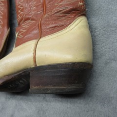 Tony Lama 6214 Western Boots Mens 8 D Cowboy Brown Lizard Snip Toe Vamp USA Made
