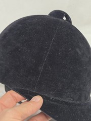 Vintage Equestrian Riding Helmet Hunt Cap Black Velvet English Horse Hat 70s 80s