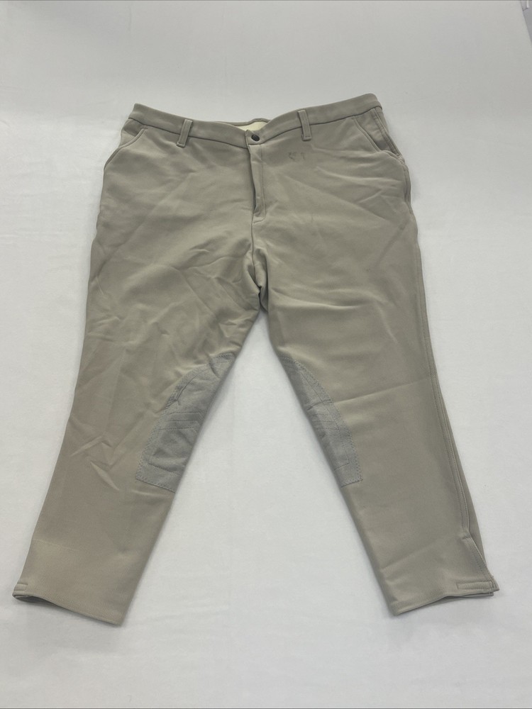 Devon Aire Men’s 42 Knee Patch Breeches Tan Tampa FL USA Vintage Equestrian