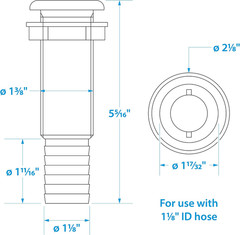 Polypropylene Extra Long Thru-Hull Connector