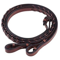 English Horse 54″ X 5/8″ Havana Brown Laced Leather Flat English Bridle Reins