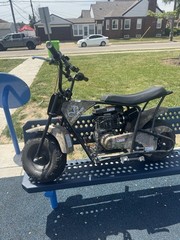 RealTree Gas-Powered Mini Motorcycle with Seat, Camouflage/Black (45mph)