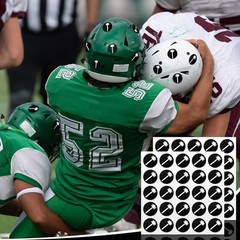Noveread White on Black 200 Pcs Football Helmet Decals Small,