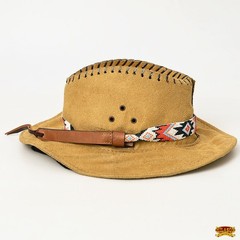 14HS HILASON Beaded American Style Western Cowgirl Handmade Hatband Tan