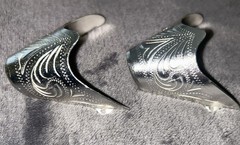 New Western Cowboy Boot Toe Tip Rand Cap Silver Engraved – Large – Pair / Set