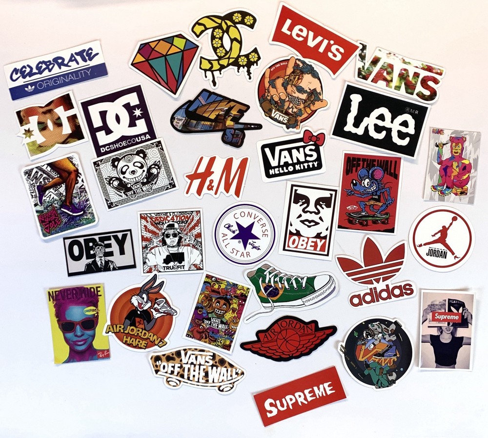 30 Pieces Assorted Popular Fashion Themed Stickers 3” Average f