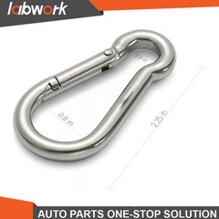 Labwork Steel Spring Snap Hook Carabiner Clips, Set Of 12 264 Lbs 304 Stainless