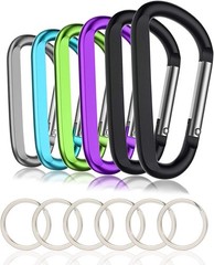 Multi-Purpose Aluminum Carabiner Keychain Clips – 6 PCS for Outdoor Use